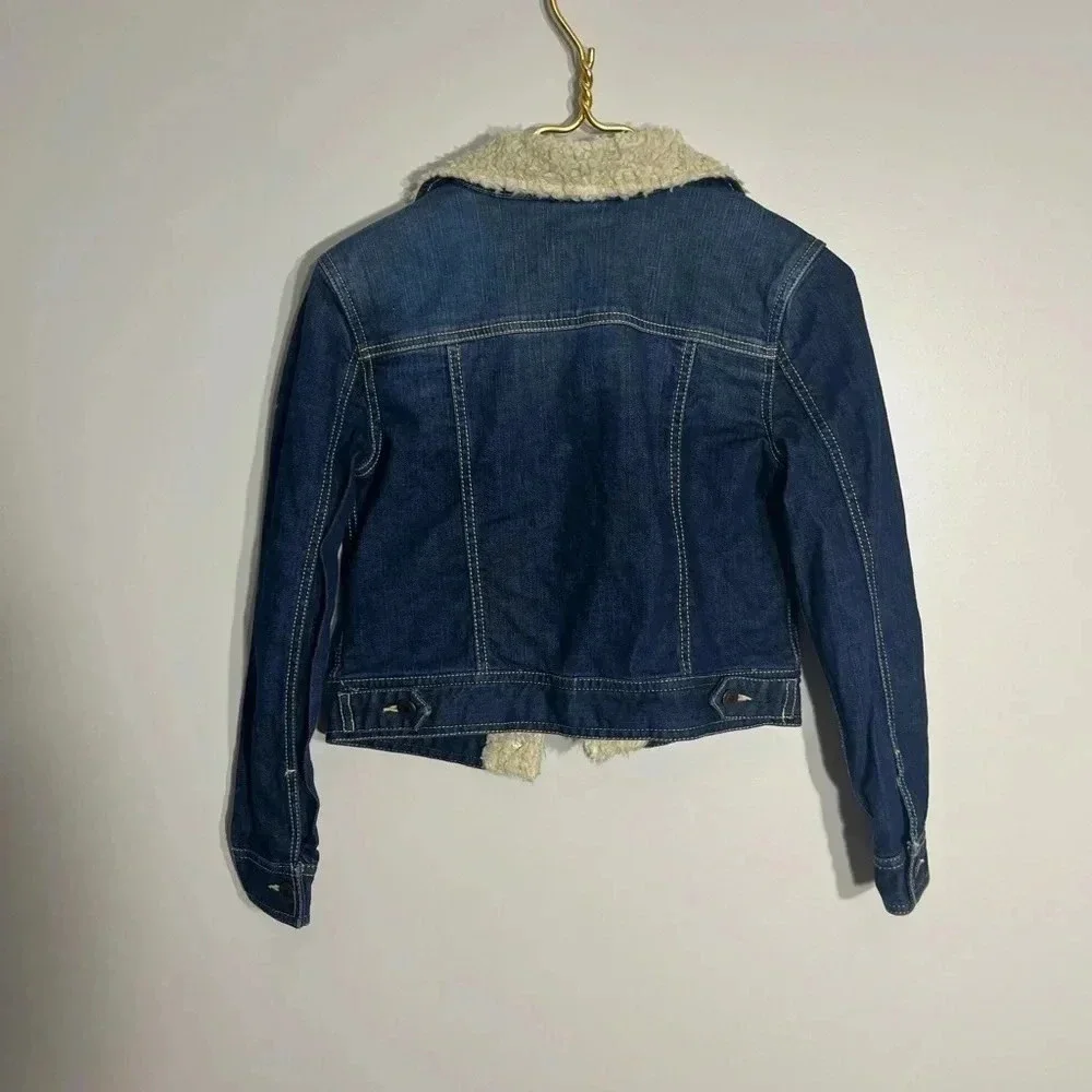 Kids Tucker and Tate dark denim jacket with Sherpa size L‎ 14
